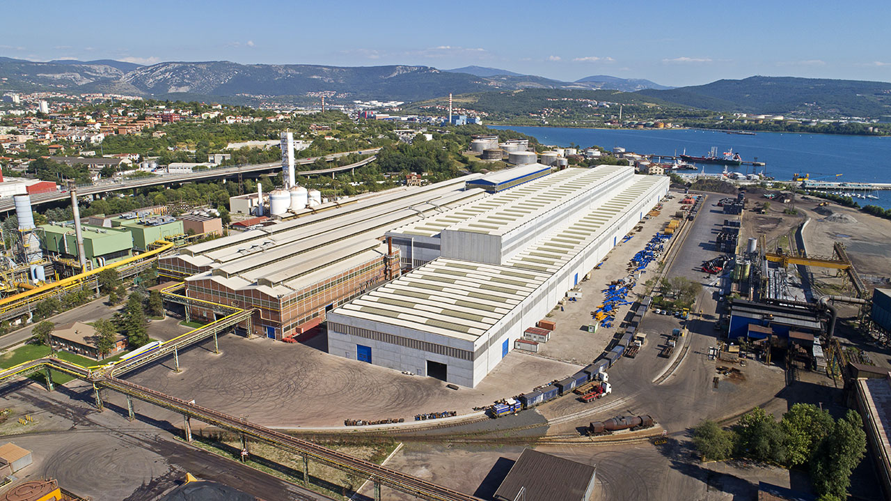 Aerial view of Acciaieria Arvedi Trieste